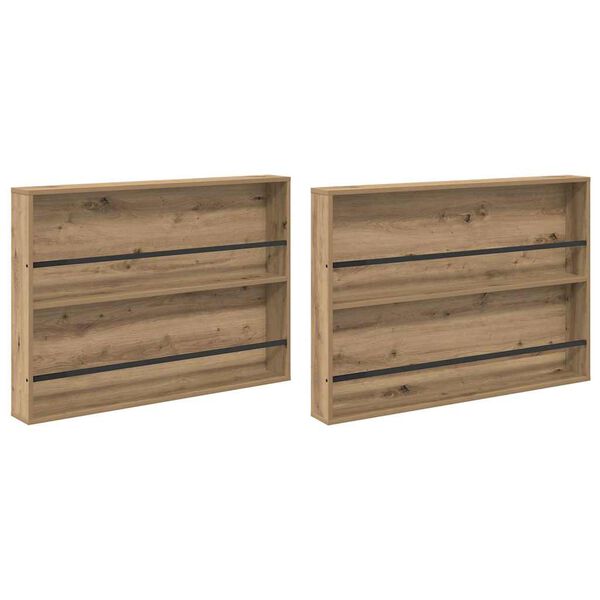 vidaXL Magazine Rack with Shelf 2 pcs Artisan Oak 100 x 12 x 70 cm