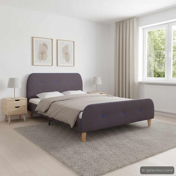 vidaXL Bed Frame without Mattress Taupe Fabric 120x190 cm Small Double