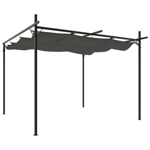 vidaXL Pergola with Retractable Roof Anthracite 295x292x230 cm