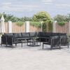 vidaXL Garden Sofa Set with Cushion 13 pcs Black Steel