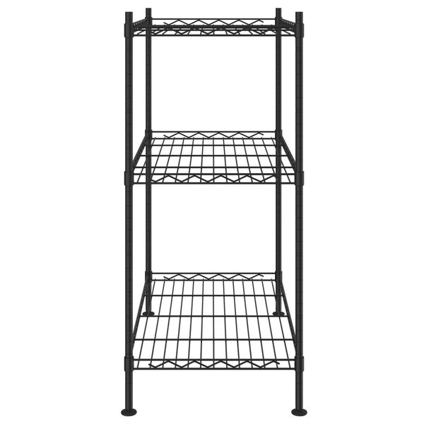 vidaXL 3-Tier Storage Rack 60x35x76 cm Black 150 kg
