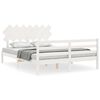 vidaXL Bed Frame without Mattress White King Size Solid Wood