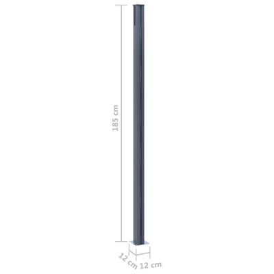 vidaXL Fence Posts 3 pcs Dark Grey 185 cm Aluminium
