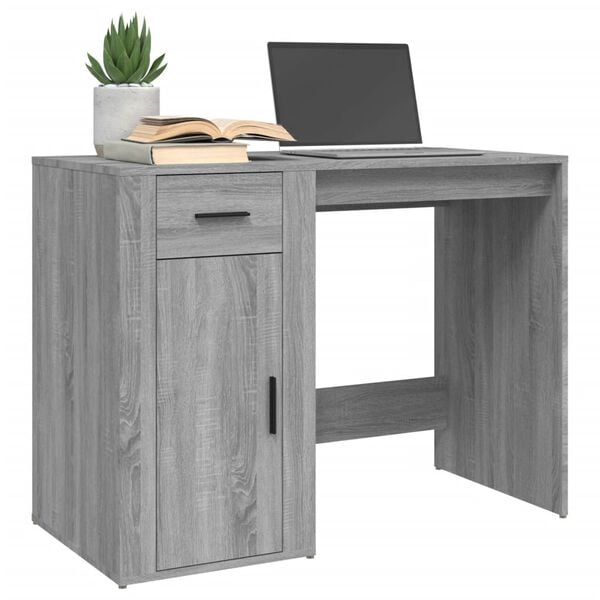 vidaXL Desk Grey Sonoma 100x49x75 cm Engineered Wood