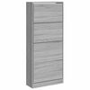 vidaXL Shoe Cabinet Grey Sonoma 63x24x147 cm Engineered Wood