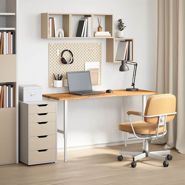 vidaXL Desk Top Light Brown 140x50x2.5 cm Solid Wood Oak Rectangular