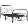 vidaXL Metal Bed Frame without Mattress with Footboard Black 100x190cm