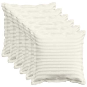 vidaXL Cushion Cover 6 pcs HOUTEN Cream 30 x 30 cm Corduroy