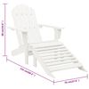 vidaXL Garden Chair with Ottoman Wood White