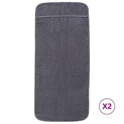 vidaXL Beach Towels 2 pcs Anthracite 60x135 cm Fabric 400 GSM