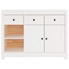 vidaXL Sideboard White 100x35x74 cm Solid Wood Pine