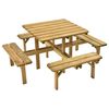 vidaXL 4-Side Picnic Table 172x172x73 cm Impregnated Pinewood
