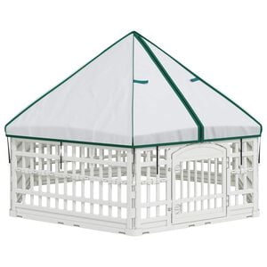 vidaXL 6 Panel Dog Playpen White 179 x 151 x 114 cm Plastic