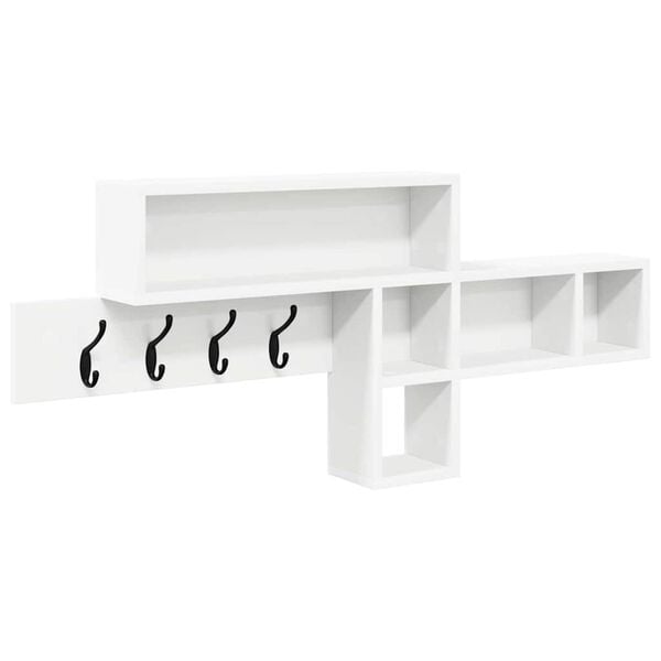 vidaXL Wall-Mounted Coat Rack White 100 x 12 x 43.5 cm Engineered wood