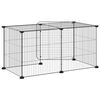 vidaXL 8-Panel Pet Cage with Door Black 35x35 cm Steel