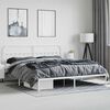 vidaXL Metal Bed Frame without Mattress with Headboard White 200x200cm