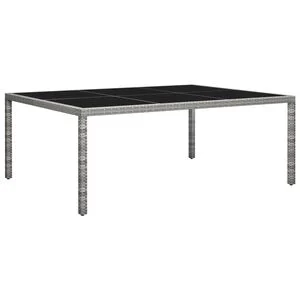 vidaXL Outdoor Dining Table Grey 200x150x74 cm Poly Rattan
