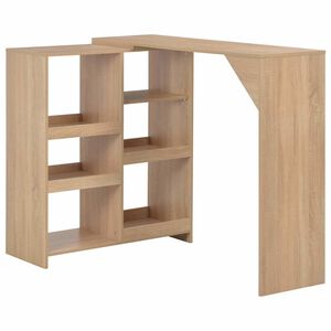 vidaXL Bar Table with Moveable Shelf Oak 138x39x110 cm