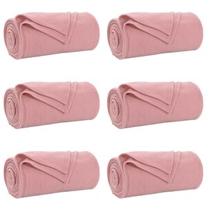vidaXL Throw Blankets 6 pcs Pink 200 x 150 cm 2.52 kg Fleece