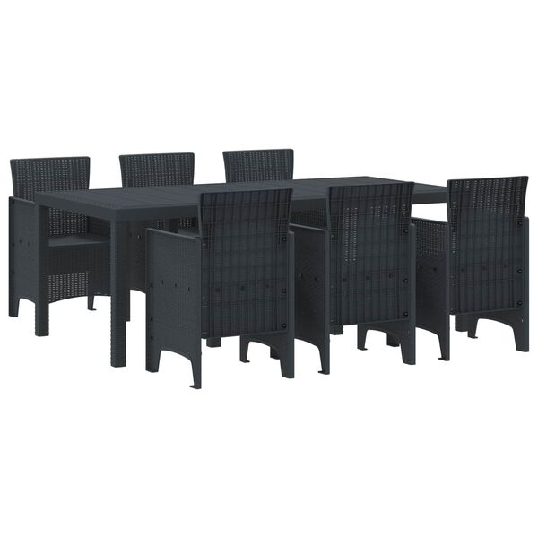 vidaXL Garden Dining Set 7 pcs Anthracite Polypropylene