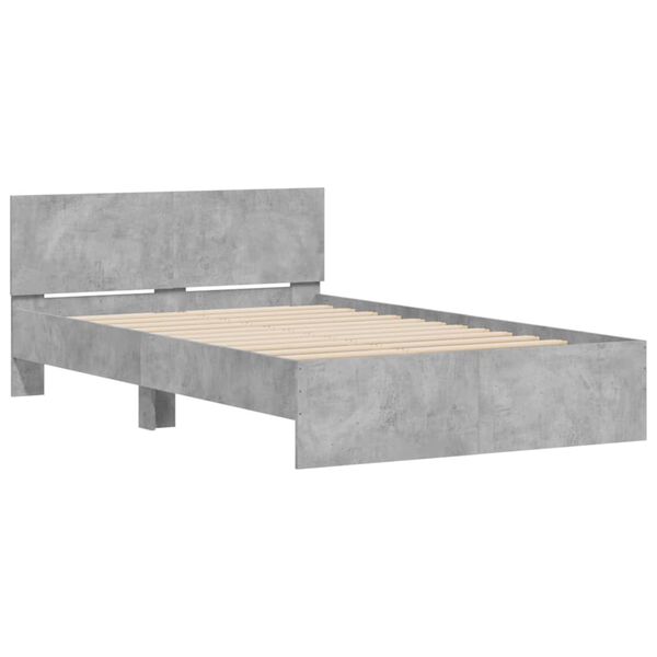 vidaXL Bed Frame without Mattress Concrete Grey 120x190 cm Small Double