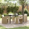 vidaXL Garden Dining Set with Cushion 5 pcs Beige Poly Rattan