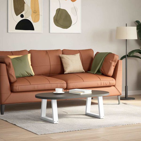 vidaXL Coffee Table Legs V-Shape 2 pcs White 40x(30-31.3) cm Steel