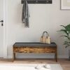 vidaXL Hall Bench with Cushion Smoked Oak 103 x 38 x 40 cm