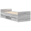 vidaXL Bed Frame without Mattress Grey Sonoma 75x190 cm Small Single