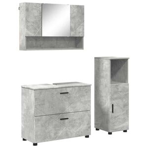 vidaXL Bathroom Furniture Set with Drawer 3 pcs Concrete Grey