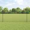 vidaXL Fence with Post Grey 1 x 100 m Steel and PVC