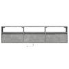 vidaXL TV Wall Cabinet with LED Concrete Grey 180x31x45 cm