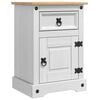 vidaXL Bedside Table with Drawer White 45 x 35 x 64 cm Solid Pine Wood