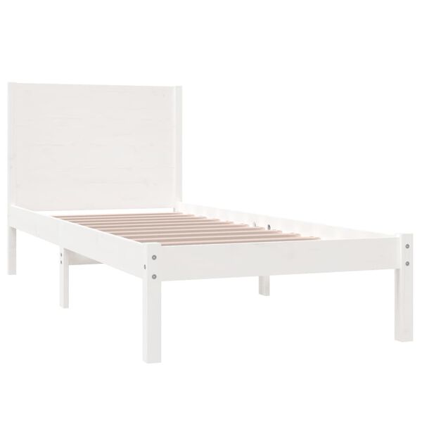 vidaXL Bed Frame without Mattress White 100x200 cm Solid Wood Pine