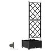 vidaXL Garden Planter Black 40 x 40 x 126 cm Steel