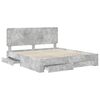 vidaXL Bed Frame Concrete Grey 200 x 200 cm Engineered Wood