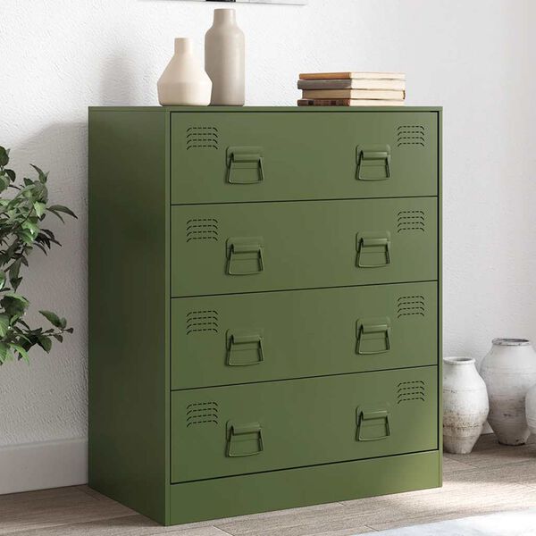 vidaXL Sideboard Olive Green 67x39x83 cm Steel