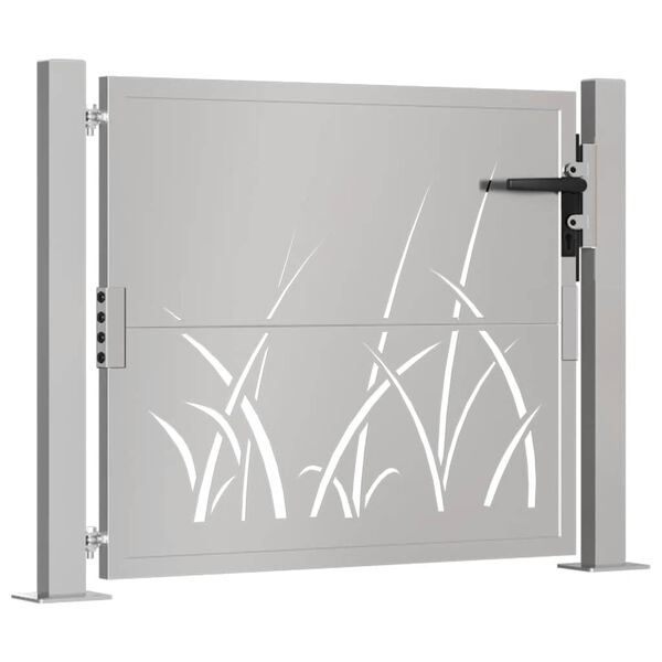 vidaXL Garden Gate 100x75 cm Corten Steel Grass Design