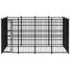 vidaXL Outdoor Dog Kennel Steel 11.06 m&sup2;