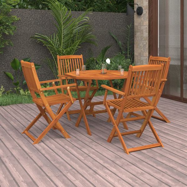 vidaXL 5 Piece Garden Dining Set Solid Acacia Wood