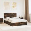 vidaXL Storage Bed with Drawer Smoked Oak 160 x 200 cm Engineered Wood