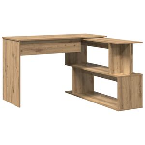 vidaXL Corner Desk Artisan Oak 200.5x50x76 cm Engineered Wood