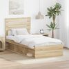 vidaXL Bed Frame with Headboard Sonoma Oak 90 x 200 cm Solid Pine Wood