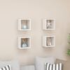 vidaXL Wall Cube Shelves 4 pcs High Gloss White 22x15x22 cm