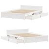vidaXL Bed Frame without Mattress White 150x200 cm King Size Solid Wood Pine