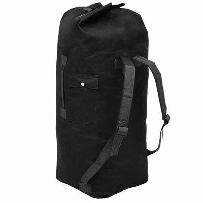 vidaXL Army-Style Duffel Bag 85 L Black