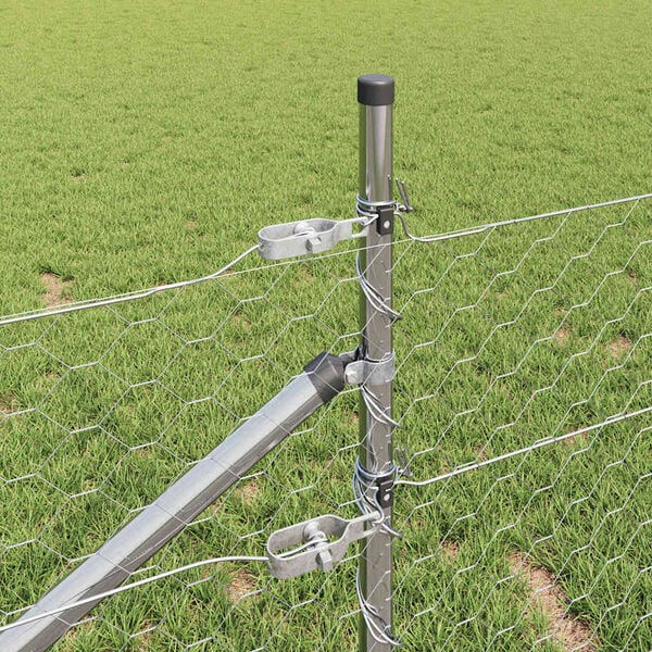 vidaXL Fence Post Silver 50 x 0.8 m (50 mm mesh) Steel