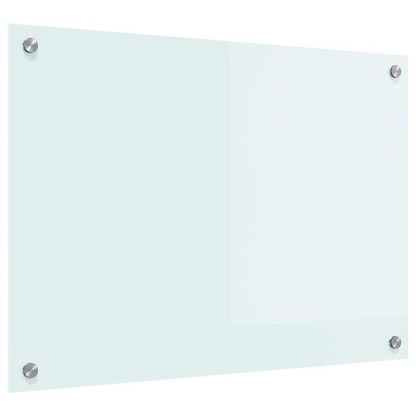 vidaXL Kitchen Backsplash White 70 x 50 cm Tempered Glass