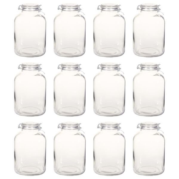 vidaXL Glass Jam Jars with Lock 12 pcs 5 L