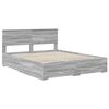 vidaXL Bed Frame with Drawer Grey Sonoma 160 x 200 cm Engineered Wood